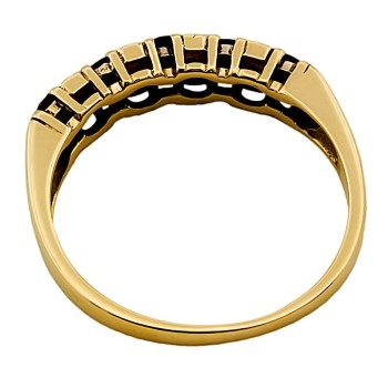 9ct Gold Sapphire/Diamond Half Eternity Ring size N